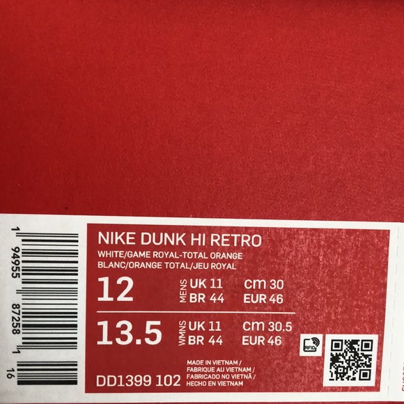NIKE DUNK HI RETRO ‘KENTUCKY’ SNEAKERS - Picture 9 of 10
